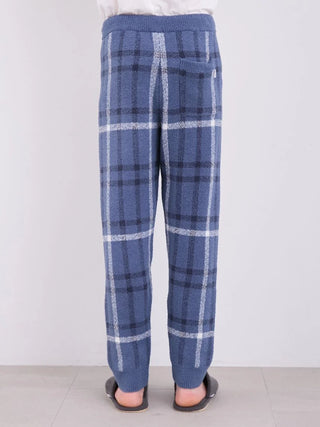 Checkered Navy Plaid Cozy Pajama Set in Navy, Men's Loungewear Set at Gelato Pique USA