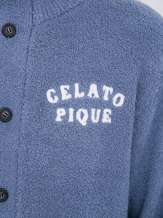 Powder Gelato Monster Button-Front Lounge Cardigan in Blue, Comfy and Luxury Men's Loungewear Cardigan at Gelato Pique USA