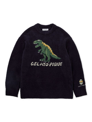 MEN'S Powder Dinosaur Sweatshirt Pullover in NAVY, Men's Pullover Sweaters at Gelato Pique USA.