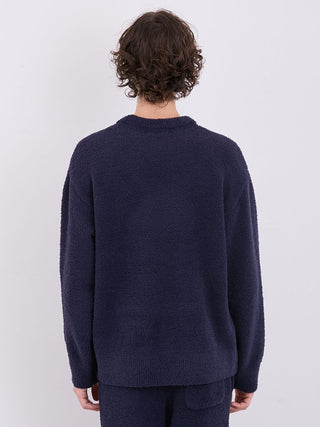 MEN'S Powder Dinosaur Sweatshirt Pullover in NAVY, Men's Pullover Sweaters at Gelato Pique USA.