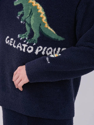 MEN'S Powder Dinosaur Sweatshirt Pullover in NAVY, Men's Pullover Sweaters at Gelato Pique USA.