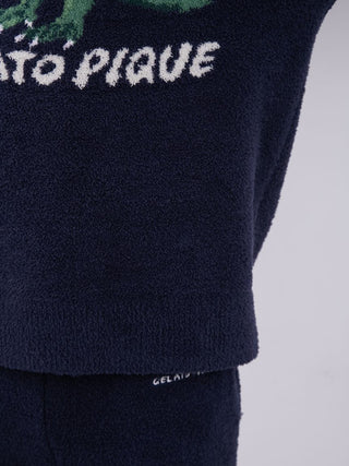 MEN'S Powder Dinosaur Sweatshirt Pullover in NAVY, Men's Pullover Sweaters at Gelato Pique USA.