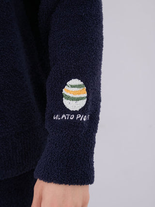 MEN'S Powder Dinosaur Sweatshirt Pullover in NAVY, Men's Pullover Sweaters at Gelato Pique USA.