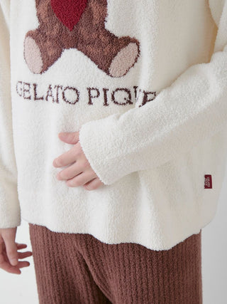 Cream Gelato Pique USA MEN'S Baby Moco Bear Pullover Sweater, premium loungewear and sleepwear, featuring cozy bear design.