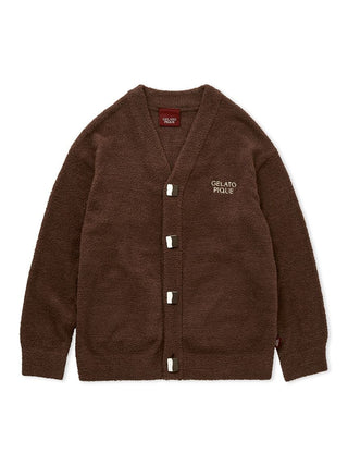 Men's cozy Valentine Baby Moco chocolate button-up cardigan from Gelato Pique USA, perfect for premium loungewear and sleepwear.