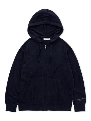 Navy Temperature-Control Smoothie Zip-Up Hoodie by Gelato Pique USA offering lightweight warmth and breathability.