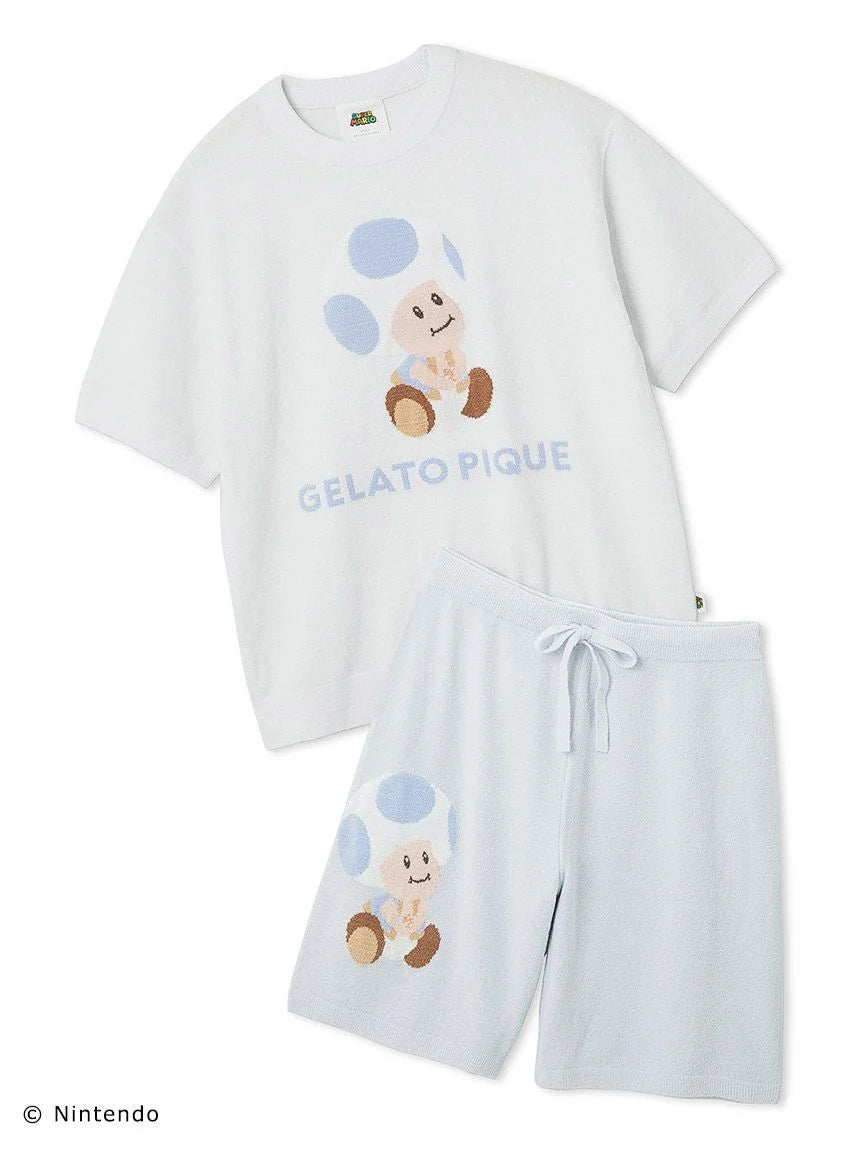 激安ショップ 食品 MARIO] SUPER [MENS]Toad Set Shorts Pullover Jacquard Yoshi & ロンパース・カバーオール