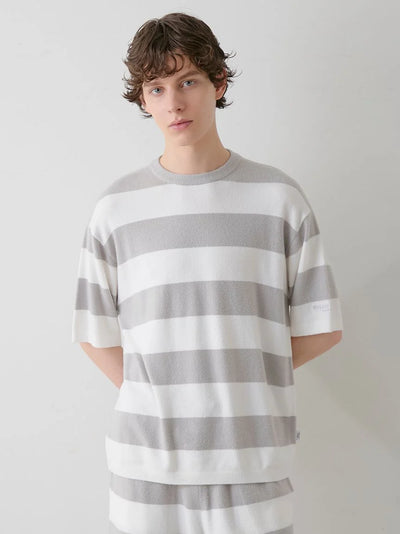 Mens Smoothie Stripe Crew Neck Shirt gelato pique