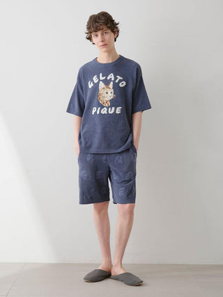 Men's Airy Moco Bengal Cat Pullover