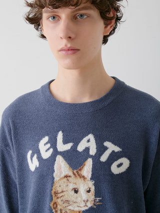Men's Airy Moco Bengal Cat Pullover