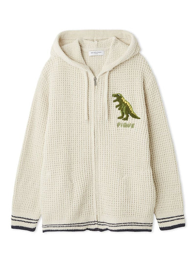Mens Waffle Dinosaur Hoodie gelato pique