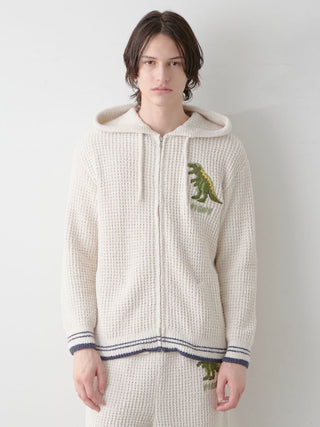 Mens Waffle Dinosaur Hoodie