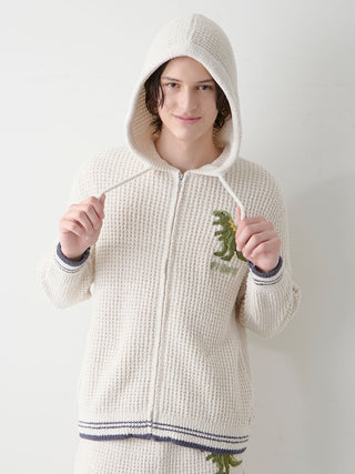 Mens Waffle Dinosaur Hoodie