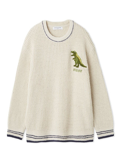 Mens Waffle Dinosaur Pullover gelato pique