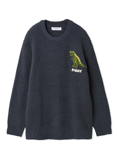 Mens Waffle Dinosaur Pullover gelato pique