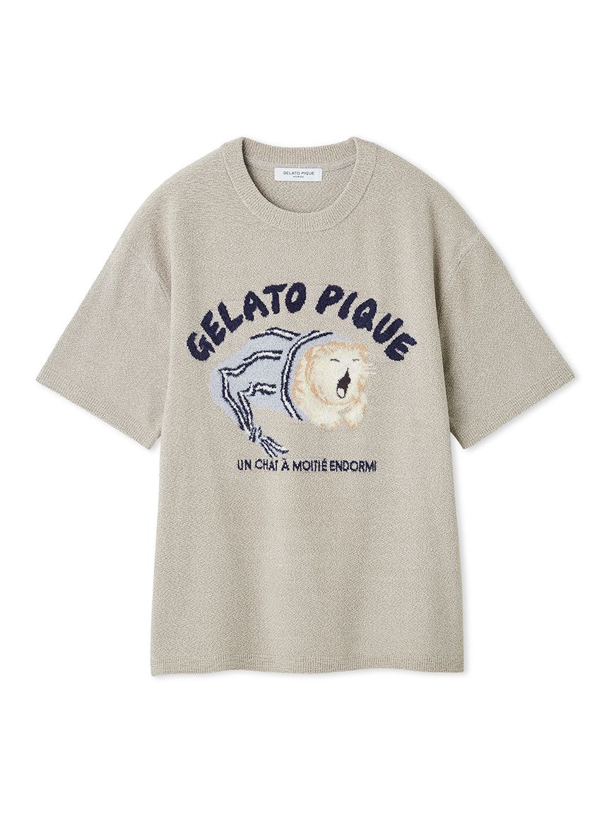 Mens Sleeping Cat Jacquard Pullover