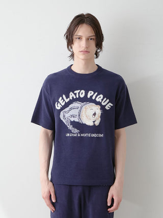 Mens Sleeping Cat Jacquard Pullover