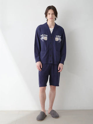 Mens Sleeping Cat Jacquard Cardigan
