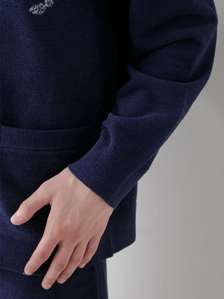 Mens Sleeping Cat Jacquard Cardigan