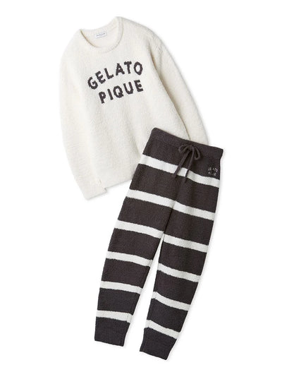 Men's Powder Logo Jacquard Pullover & Long Pants Set gelato pique