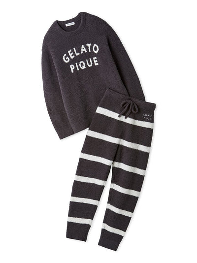 Men's Powder Logo Jacquard Pullover & Long Pants Set gelato pique