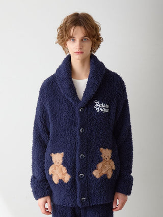 [HOLIDAY] Mens Gelato Snow Bear Jacquard Shawl Cardigan