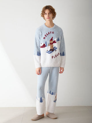 [HOLIDAY] Men's Skiing Bear Jacquard Pullover