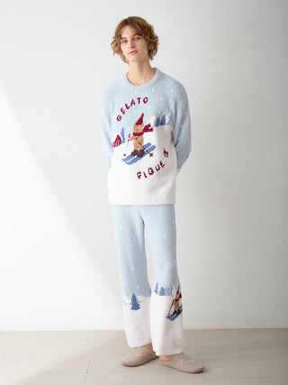 [HOLIDAY] Men's Skiing Bear Jacquard Pullover