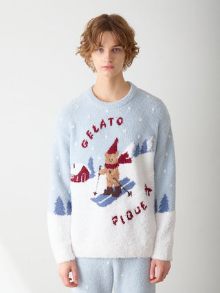 [HOLIDAY] Men's Skiing Bear Jacquard Pullover