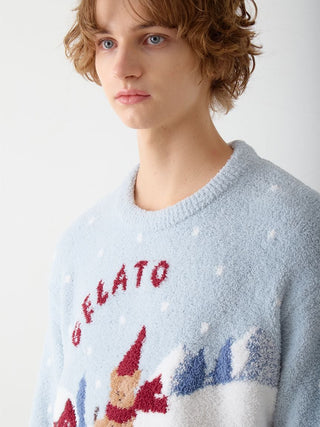 [HOLIDAY] Men's Skiing Bear Jacquard Pullover