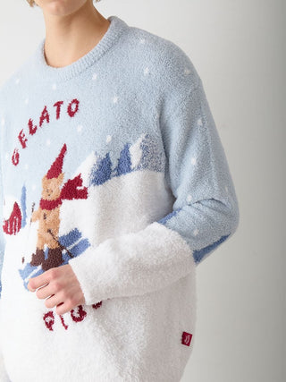 [HOLIDAY] Men's Skiing Bear Jacquard Pullover