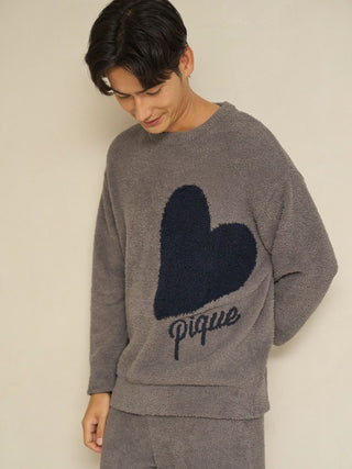 Mens Heart Jacquard Pullover & Long Pants Set