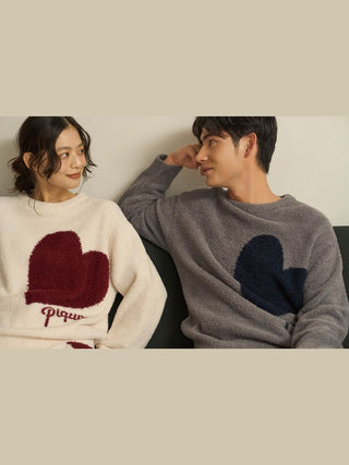 Mens Heart Jacquard Pullover & Long Pants Set