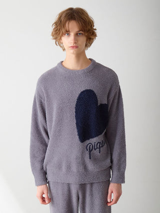 Mens Heart Jacquard Pullover & Long Pants Set