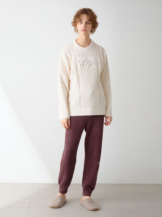 Men's Aran Rope Embroidery Logo Pullover