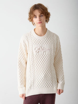 Men's Aran Rope Embroidery Logo Pullover
