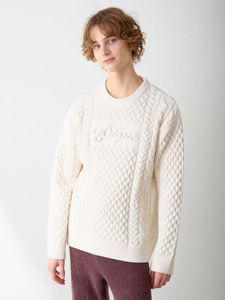 Men's Aran Rope Embroidery Logo Pullover