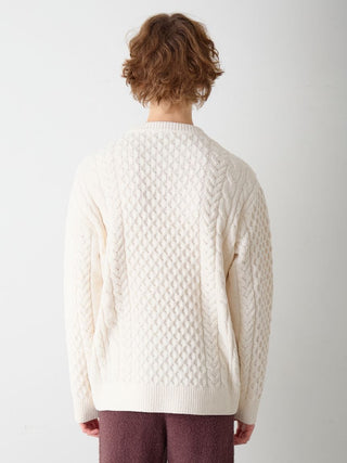 Men's Aran Rope Embroidery Logo Pullover