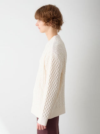 Men's Aran Rope Embroidery Logo Pullover