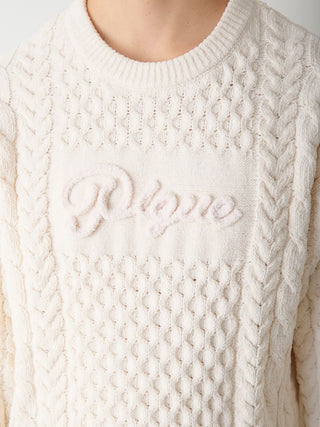 Men's Aran Rope Embroidery Logo Pullover