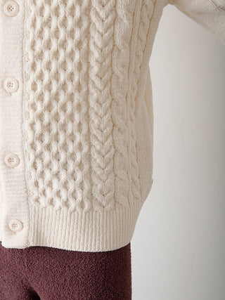 Men's Aran Rope Embroidery Logo Cardigan