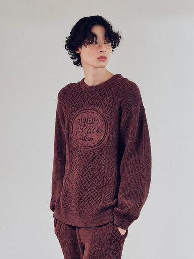 Men's Airy Moco Ice Cream Sandwich Aran Pullover gelato pique