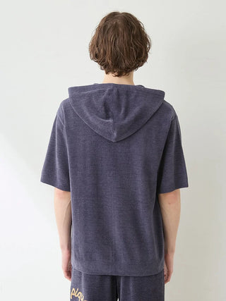 Men's Summer Bear Jacquard Short-sleeved Hoodie
