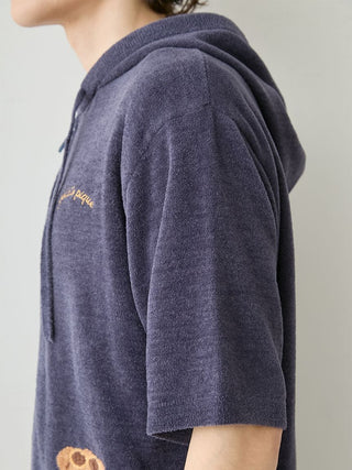 Men's Summer Bear Jacquard Short-sleeved Hoodie