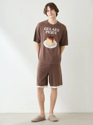 Men's Smoothie Pudding Jacquard Pullover & Shorts Set