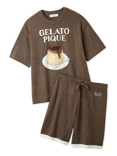 Men's Smoothie Pudding Jacquard Pullover & Shorts Set gelato pique