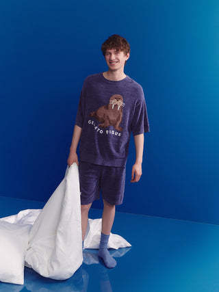 Men's Cool Smoothie Lite Sea Animals Jacquard Pullover