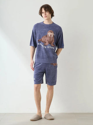 Men's Cool Smoothie Lite Sea Animals Jacquard Pullover