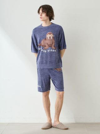 Men's Cool Smoothie Lite Sea Animals Jacquard Pullover