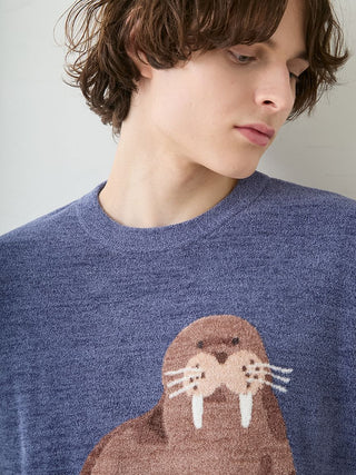 Men's Cool Smoothie Lite Sea Animals Jacquard Pullover
